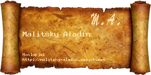 Malitsky Aladin névjegykártya